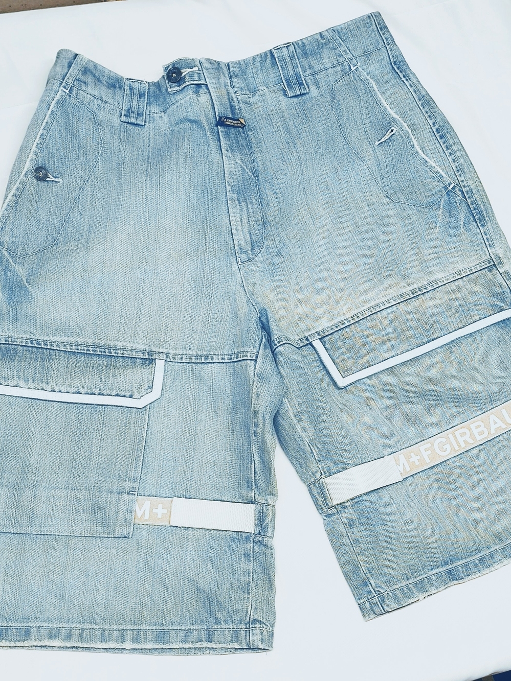 Vintage Rare Marithe Francois Girbaud Men's Denim Shuttle Tape Shorts Size 36